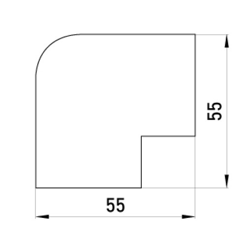 Плоский угол для короба 40х25мм., e.trunking.blend.angle.stand.40.25 Enext s3033006