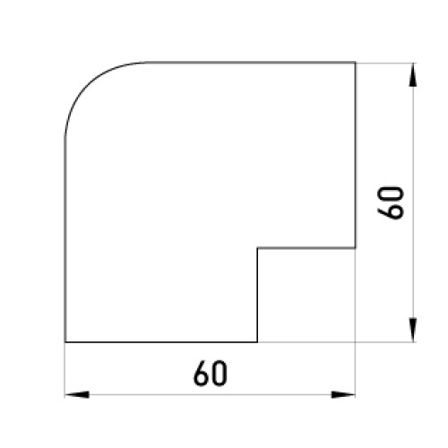 Плоский угол для короба 40х40мм, e.trunking.blend.angle.stand.40.40 Enext s3033007