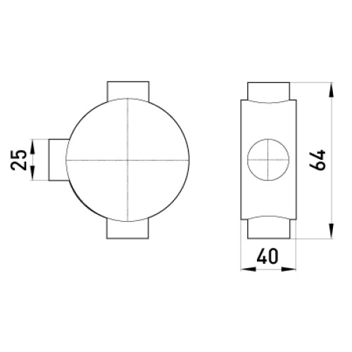 Коробка соединительная трубная, 3 ввода, d25мм, e.pipe.3.db.stand.25 Enext s7035003