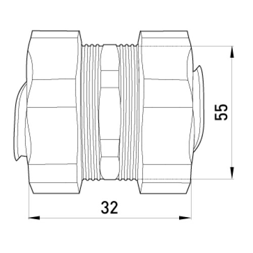 Соединитель для металлорукава 38мм(1.1/2"), e.met.connect.stand.sldx.38 Enext s044005