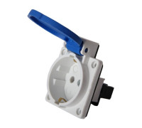 Силовая встраиваемая розетка 250В, 16А, IP44, e.socket.029.8.16,2Р+Z Enext