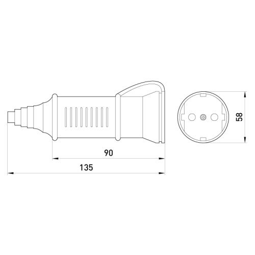 Силовая розетка переносная 2п., 230В, 16А, e.socket.pro.2.16 Enext p012022
