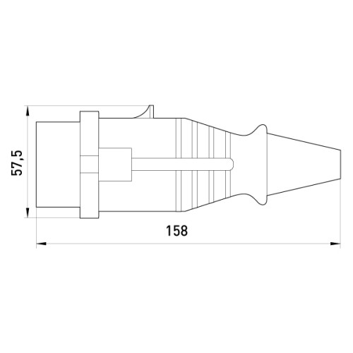 Силовая вилка переносная 2Р, 24В, 16А, IP44, Tarel 3322-326
