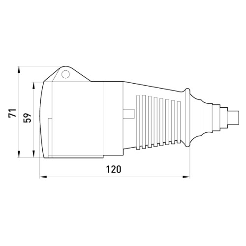 Силовая розетка переносная 3Р+Z, 400В, 16А, IP44, Tarel 2627-326
