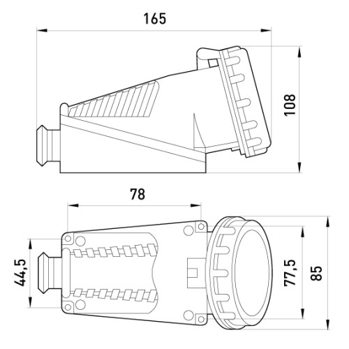 Силовая розетка стационарная 3Р+N+Z, 400В, 16А, IP67, Tarel 2626-137