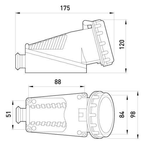 Силовая розетка стационарная 3Р+N+Z, 400В, 32А, IP67, Tarel 2646-137
