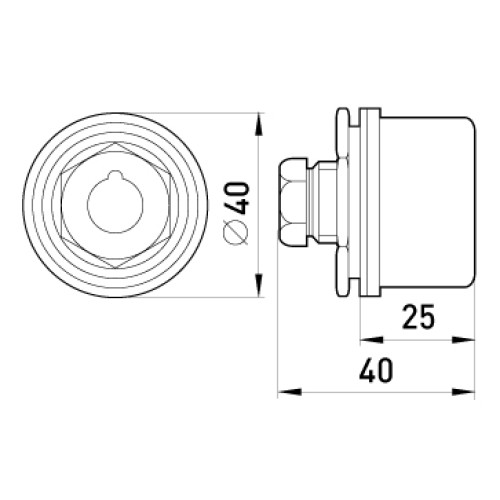 Гнездо силовое однополюсное стационарное, 50-95 кв.мм, max I=315A, Tarel 2499-200