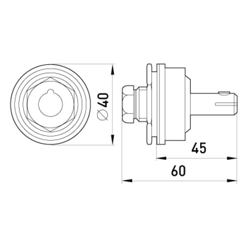 Штекер силовой однополюсный стационарный, 50-95 кв.мм, max I=315A, Tarel 3499-200
