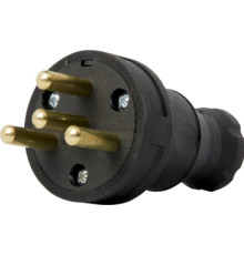 Силовая вилка переносная каучуковая 4п. 25А, e.plug.rubber.030.25 Enext