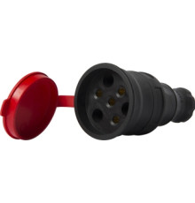 Силовая розетка переносная с защитной каучуковой крышкой 4п., 25А, e.socket.rubber.031.25 Enext