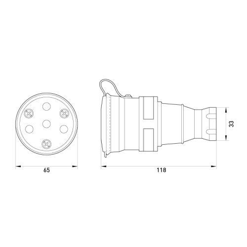 Силовая розетка переносная с защитной каучуковой крышкой 4п., 25А, e.socket.rubber.031.25 Enext s9100029