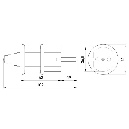 Силовая вилка переносная 2п., 230В, 16А, e.plug.pro.2.16 Enext p011010