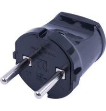 Вилка бытовая без заземлением, 10А, черная, e.plug.002.10 Enext