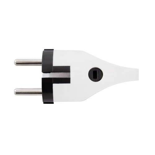 Вилка бытовая заземлением, 16А, угловая, белая, с ручкой, e.plug.angle.005.16,с Enext s9100046