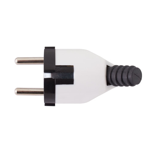 Вилка бытовая заземлением, 16А, угловая, белая, с ручкой, e.plug.angle.005.16,с Enext s9100046