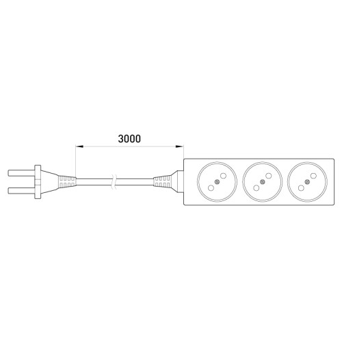 Удлинитель 3 гнезда, 3м, без заземлением, baby protect, e.es.3.3.b Enext s042058