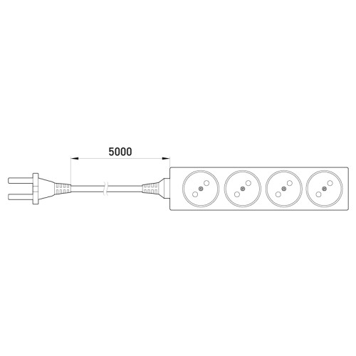 Удлинитель 4 гнезда, 5м, без заземлением, baby protect, e.es.4.5.b Enext s042063