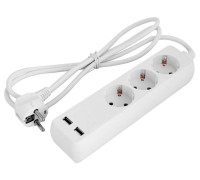 Удлинитель 3 гнезда, 1.5м, с заземлением с USB-зарядкой, baby protect, e.es.3.1.5.zb2.usb Enext