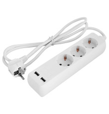 Удлинитель 3 гнезда, 1.5м, с заземлением с USB-зарядкой, baby protect, e.es.3.1.5.zb2.usb Enext