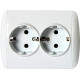 Розетка c/к двойная с рамкой, e.install.stand.810DB Enext s035036