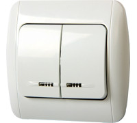 Выключатель двухклавишный с подсветкой с рамкой, e.install.stand.812L Enext