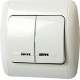 Выключатель двухклавишный с подсветкой с рамкой, e.install.stand.812L Enext s035020