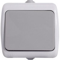 Выключатель одноклавишный для наружного монтажа, IP44, серый, e.aqua.1111.grg Enext