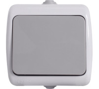 Переключатель одноклавишный для наружного монтажа, IP44, серый, e.aqua.1121.grg Enext