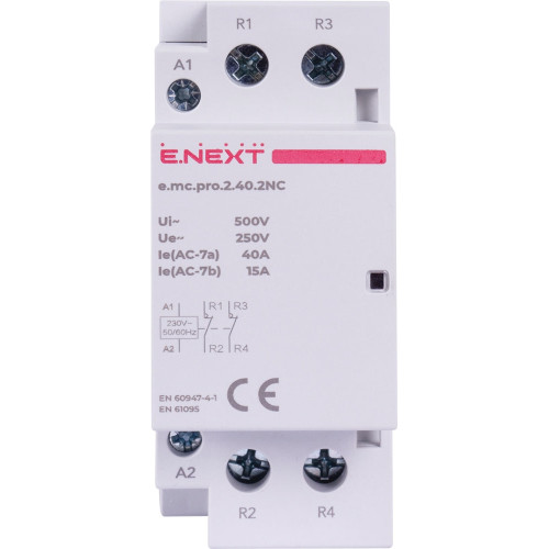 Модульный контактор 2р, 40А, 2NC, 220В, e.mc.pro.2.40.2NC Enext p005227