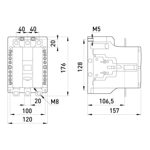 Контактор 150А, 110В, 1no+1nc, e.industrial.ukc.150.110 Enext i.0090024