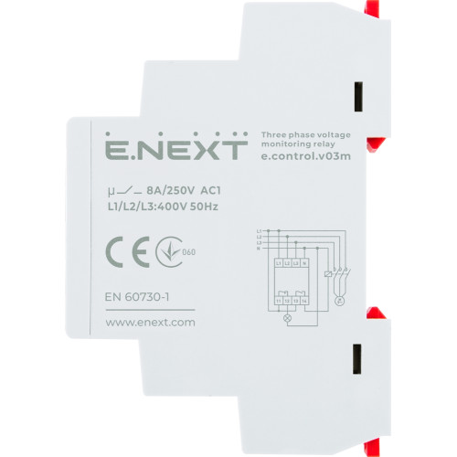 Реле контроля напряжения трехфазное нерегулируемое, e.control.v03m Enext p0690020