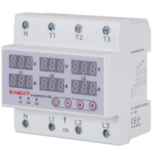 Реле контроля напряжения и тока трехфазное 63А с индикацией, e.control.v16 Enext