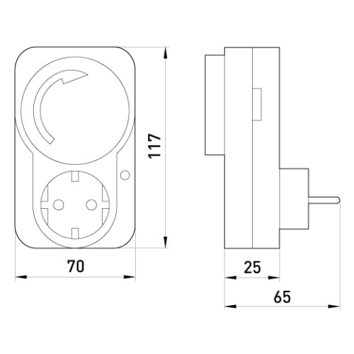 Таймер в розетку суточный, 16А, e.control.t11 Enext i0310018