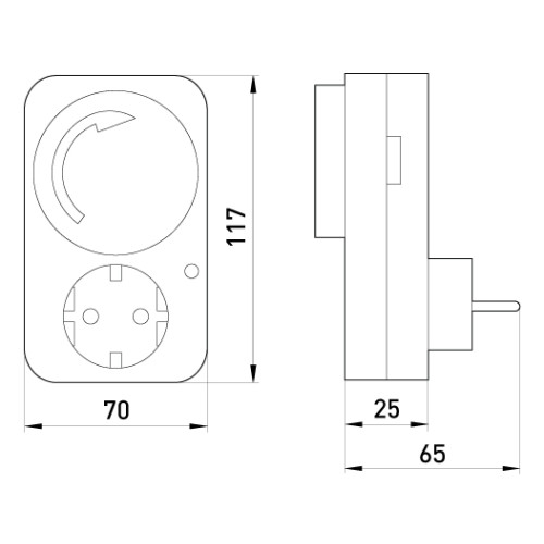 Таймер в розетку недельный, 16А, e.control.t12 Enext i0310019