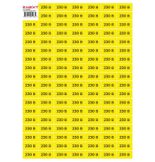 Самоклеящаяся наклейка 230В (40х20мм) 102 шт/лист, e.sticker.voltage.230.1 Enext
