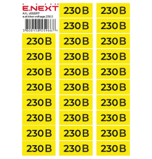 Самоклеящаяся наклейка 230В (90х38мм) 26 шт/лист, e.sticker.voltage.230.2 Enext