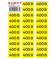 Самоклеящаяся наклейка 400В (90х38мм) 26 шт/лист, e.sticker.voltage.400.2 Enext