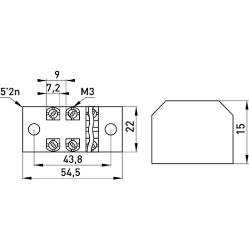 Клеммная колодка защищенная 15А, 4 полюса, e.tc.protect.15.4 Enext p056002