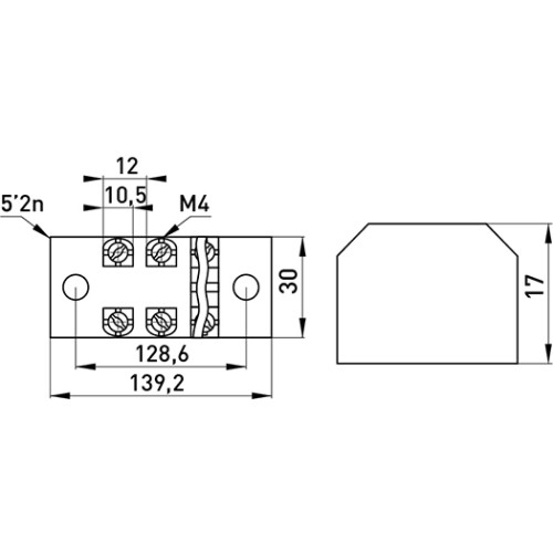 Клеммная колодка защищенная 25А, 10 полюсов, e.tc.protect.25.10 Enext p056009