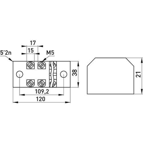 Клеммная колодка защищенная 45А, 6 полюсов, e.tc.protect.45.6 Enext p056017