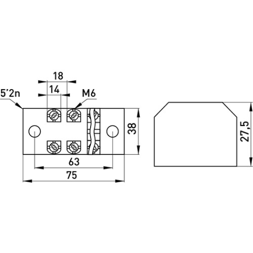 Клеммная колодка защищенная 60А, 3 полюса, e.tc.protect.60.3 Enext p056019