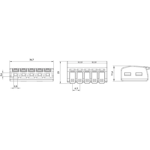 Клеммная колодка с нажимным рычагом, e.lc.pro.wa.pl.5 Enext p0660303