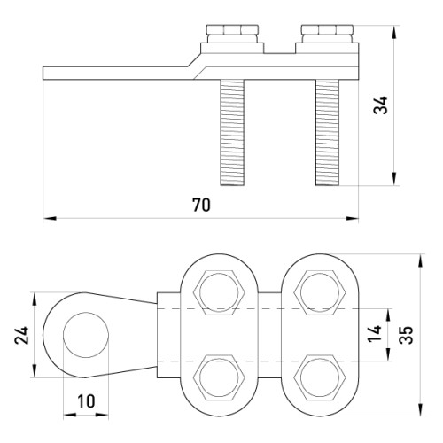 Наконечник кабельный на винтах, e.end.stand.clamp.70.95 Enext s0170004