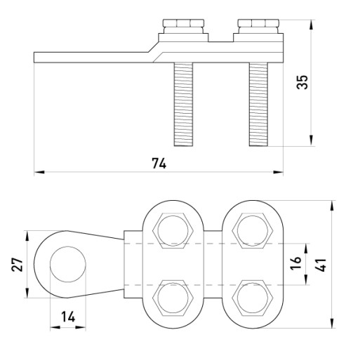 Наконечник кабельный на винтах, e.end.stand.clamp.120.150 Enext s0170005
