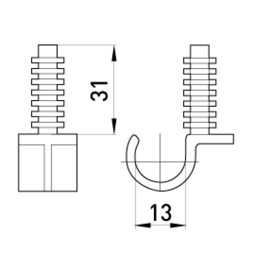 Клипса для трубы д.14 универсальная с дюбелем, e.pipe.uni.clip.stand.14 Enext s13035005