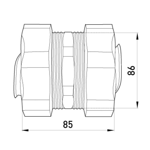 Соединитель для металлорукава 63мм(2.1/2"), e.met.connect.stand.sldx.63 Enext s044010