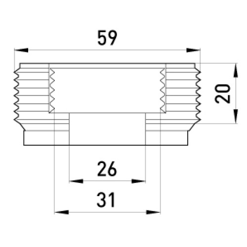 Переходник металлический резьбовой с 2" на 1", e.industrial.pipe.thread.bts.2".1" Enext i0410013