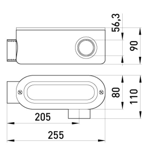 Соединитель ревизионный Г-образный для труб 2", e.industrial.pipe.db.revise.elbow.2" Enext i0540006