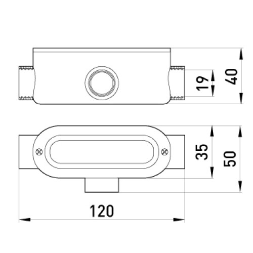 Соединитель ревизионный Т-образный для труб 1/2", e.industrial.pipe.db.revise.t.1/2" Enext i0560001