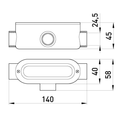 Соединитель ревизионный Т-образный для труб 3/4", e.industrial.pipe.db.revise.t.3/4" Enext i0560002